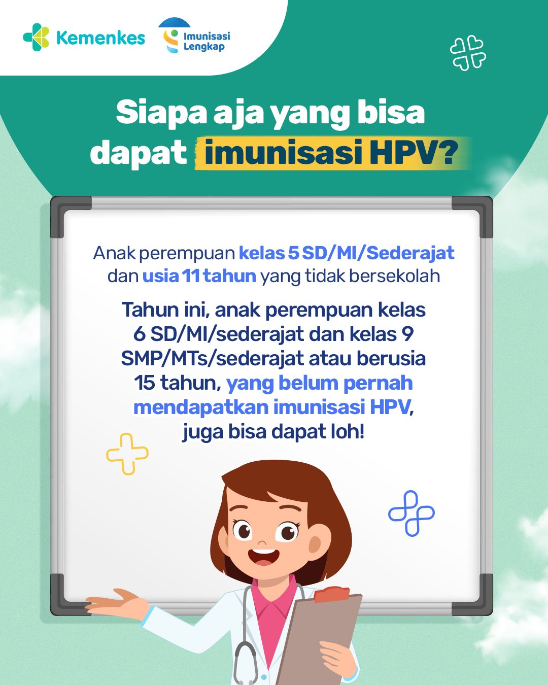 Imunisasi HPV pada Bulan Imunisasi Anak Sekolah