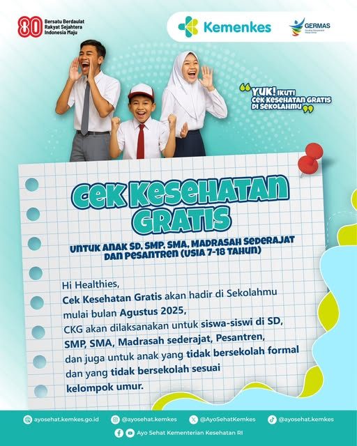 Cek Kesehatan Gratis Anak Sekolah