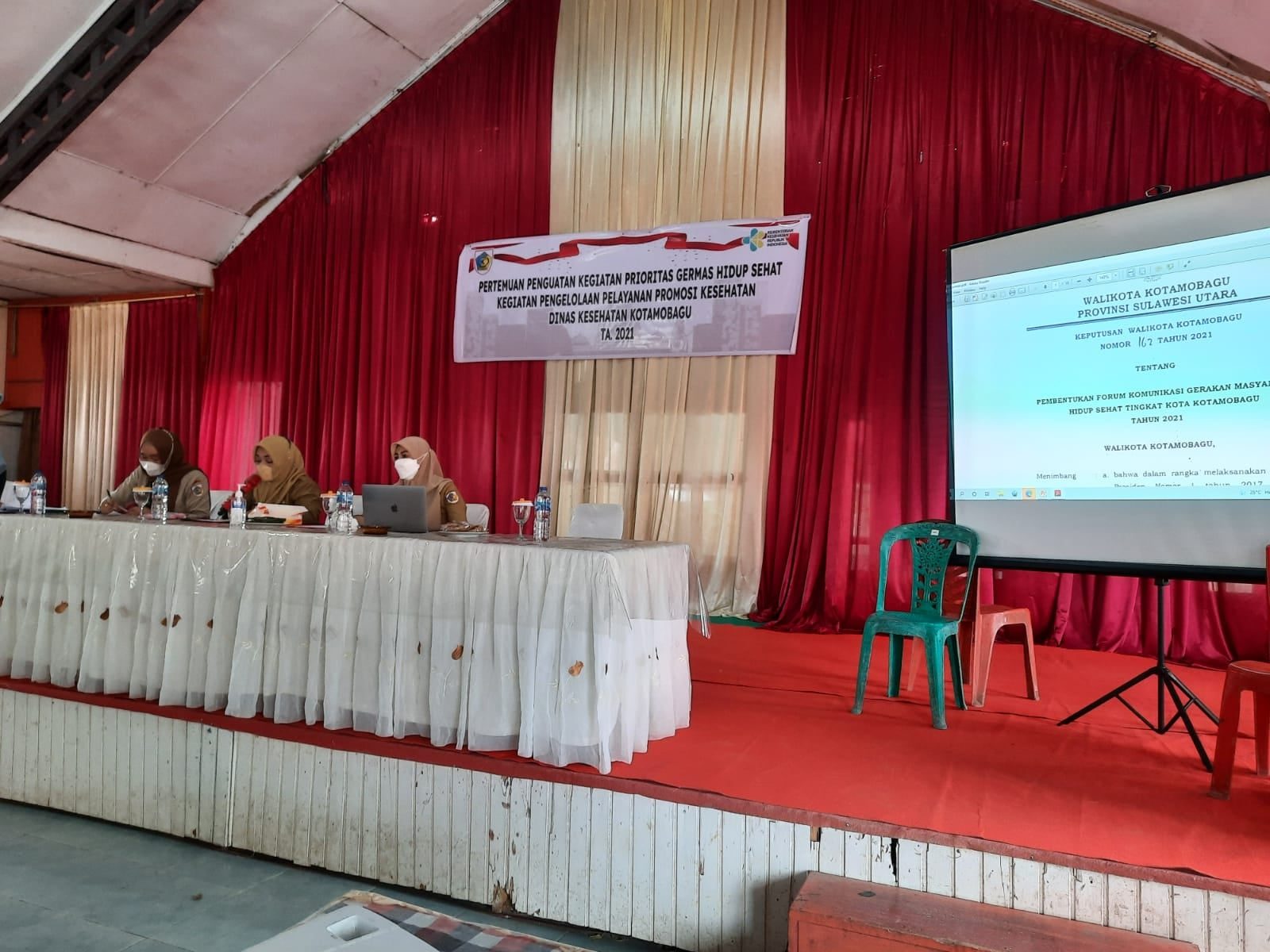 Pertemuan Penguatan Kegiatan Prioritas Gerakan Masyarakat Hidup Sehat di Kota Kotamobagu.